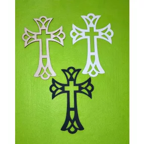  Vegyes színü fa Kereszt díszes	3db	20x13,5cm