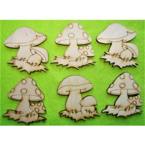Natúr fa gombák magasság 6cm 6db/csomag