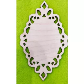 Natúr fa csipkés ovál keret	1db 18,5x11cm   