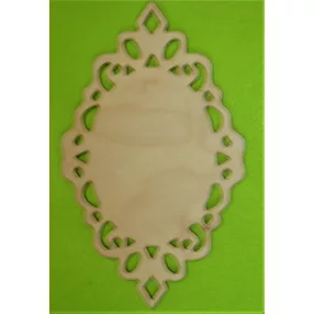Natúr fa csipkés ovál keret	1db 	22x13cm   