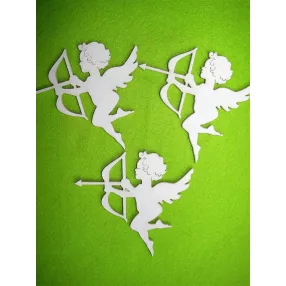 Fehér fa Kupidó 3db/csomag	10cm  vastagság 3mm 