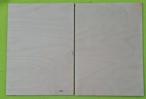  Natúr,nyír rétegelt lemez A-4 es szabvány lap	2db/csomag	21x29cm  