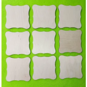  Natúr fa  alátét csipkés	9db/csomag	9x9cm  