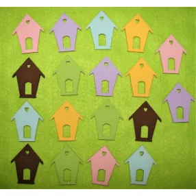 Vegyes színű fa Házikó	18db 4x5cm 