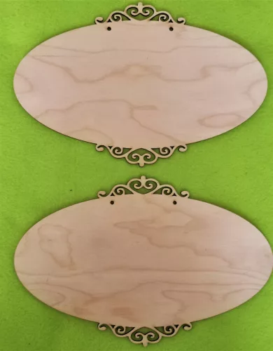 Natúr fa  Díszes ovál tábla	2db/csomag	16x24,5cm 