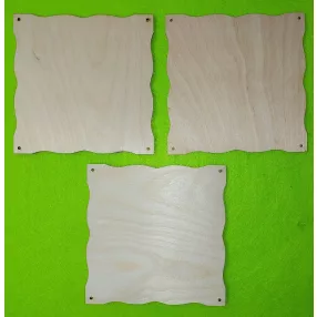   Natúr fa  Díszes szalvéta méretű hullámos tábla	3db/csomag	16x16cm 