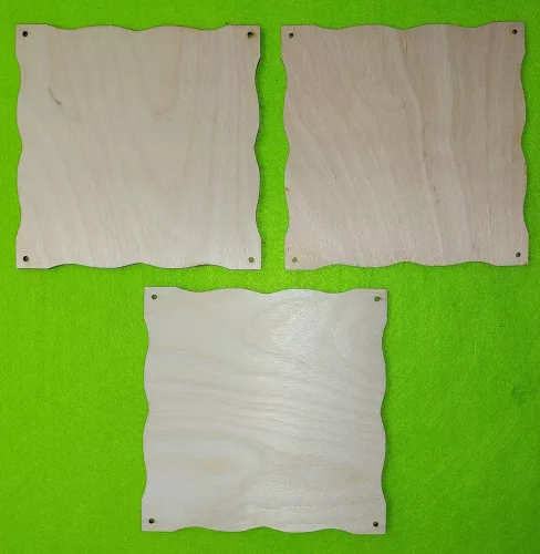 Natúr fa  Díszes szalvéta méretű hullámos tábla	3db/csomag	16x16cm 