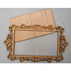   Natúr fa  téglalap csipke keret ,téglalap táblával	1db	35x20cm 