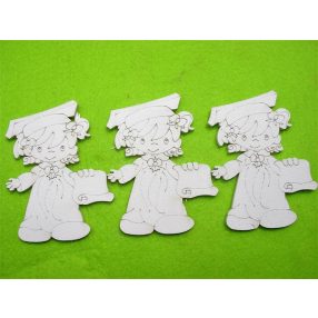 Fehér fa Ballagó kislány	3db/csomag	8x10,5cm 