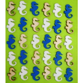 Vegyes színű  fa Csikó hal	30db/ csomag	2x3cm 