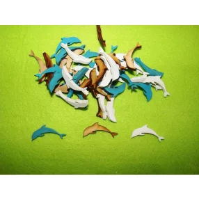 Vegyes színű  fa Delfin 	45db/ csomag	2x3cm 