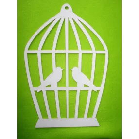   Fehér színű ,fa  alapú HDF(nem tömörfa)  Esküvői kalitka	  1db	37x25cm 