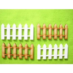 Natúr és fehér fa Kicsi kerítés	4db/csomag	4x8cm  