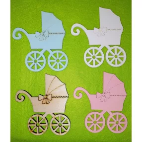   Vegyes színű  fa Babakocsi	4db/csomag	9x8cm vastagság 3mm	500,00 Ft