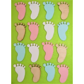   Vegyes színű  fa Baby talp	16db/csomag	3x4,5cm vastagság 3mm	