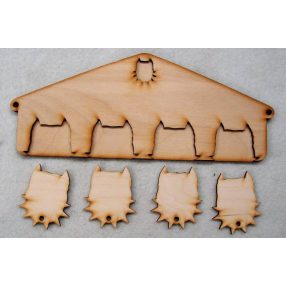 LAPRASZERELT,Natúr fa Kutyás kulcstartó 1szett 25x12cm 