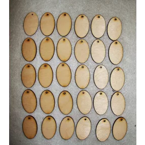 Ovál tábla 1 lyukkal  30 db / csomag 4x2,5 cm