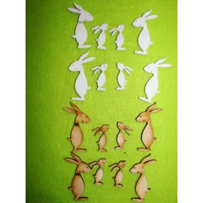   Vegyes színű fa Nyuszkó család	16db/csomag	2,7-5,1cm magasság 