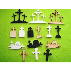 Vegyes színű  fa Kereszt szett	15db/csomag	5-7cm 