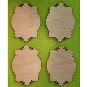 Natúr Díszes tábla 	4db/csomag	10x14cm 