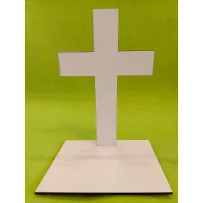   Fehér fa Talpas kereszt	  1 db	20cm Magasság ,Talp:15x15cm 