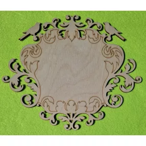   Natúr,nyír rétegelt lemez  díszes tábla madárkával 	1db	21x25cm  