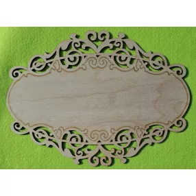   Natúr fa  díszes ovális  tábla vízszintes	1db	21x28,5cm  