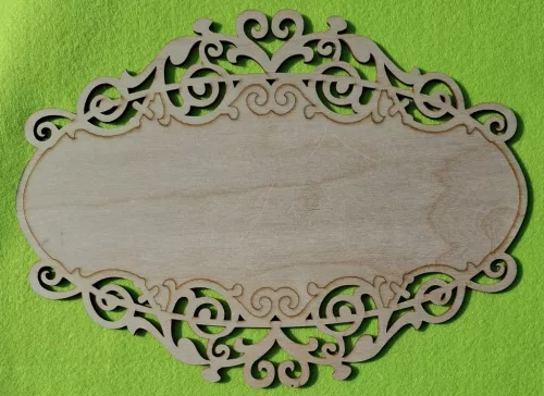 Natúr fa  díszes ovális  tábla vízszintes	1db	21x28,5cm  