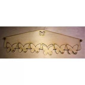   LAPRASZERELT,Natúr fa Pillangós  kulcstartó 6 kulcsos	1szett	37,5x11cm 