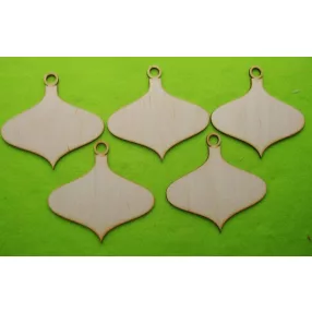 Natúr fa Karácsonyfa dísz csepp	 5 db/ csomag	15x14,5cm 