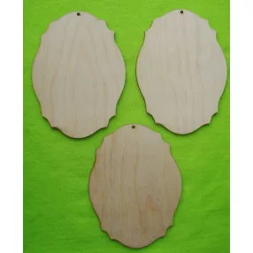   Natúr fa  tábla vintage felül   lyukkal	3db/csomag	19x14cm 