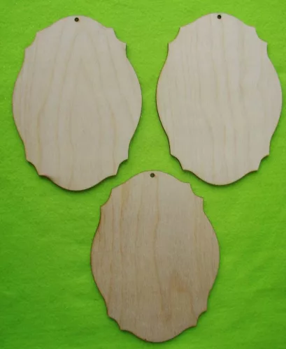 Natúr fa  tábla vintage felül   lyukkal	3db/csomag	19x14cm 