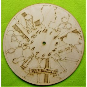 Natúr fa  Fodrász óralap rajzos 	1 db	29x29cm 