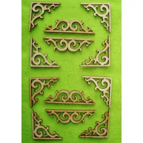   Natúr fa  Sarokdísz+ Díszítőív	2szett	Sarokdísz 4,7 cm díszítőív 7,9 cm 