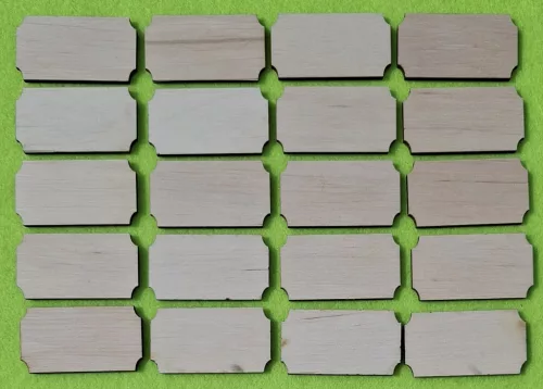Natúr,nyír rétegelt lemez Tábla	20db/csomag	5x2,7cm 