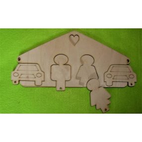 LAPRASZERELT,Natúr fa kocsis kulcstartó	1db 	25x13cm 