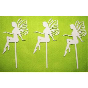 Fehér fa Beszúrós Kedves  tündér	 3db/csomag 	8x14,5cm 