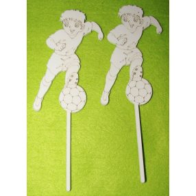 Fehér fa beszúrós  Focis fiú	2db/csomag	7x18,5