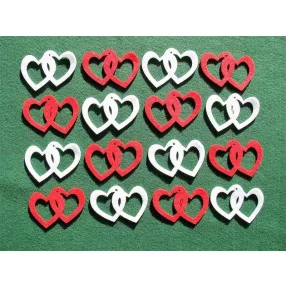 Filc  dupla szív vegyes színü	16db/csomag	8x5,8cm 