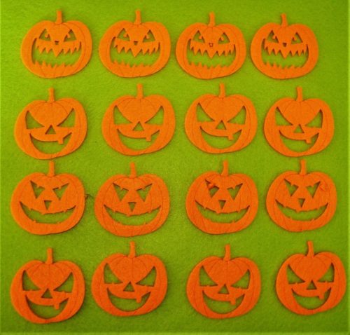 Filc  Halloween tök 	 5x5cm 16db/csomag	