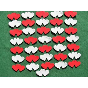 Vegyes  filc dupla szív 36db/csomag 7,7x4,3cm  