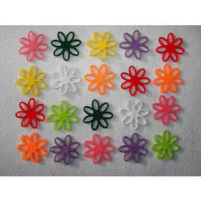 Filc   virág vegyes színben 20 db/csomag	4x4cm  