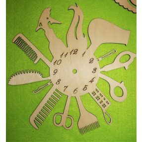 Natúr fa fodrász óra lap 	1db	29cm