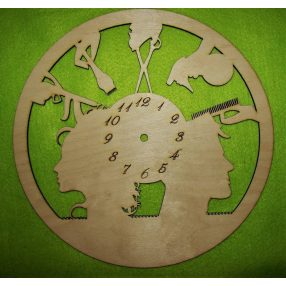 Natúr fa fodrász óra lap fiú lány	1db	29cm 