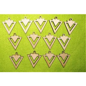   Natúr nyírfa fa  háromszög a háromszögben 	 14Db / csomag	3x3,5cm  