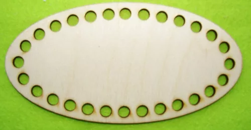 16,5x8cm  Horgolható Natúr,nyír rétegelt lemez ovál tábla 1 db 