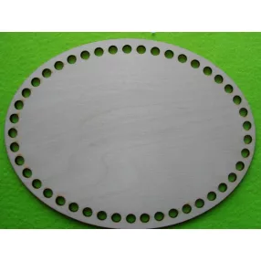   20x15cm Horgolható Natúr,nyír rétegelt lemez ovál tábla 1 db 