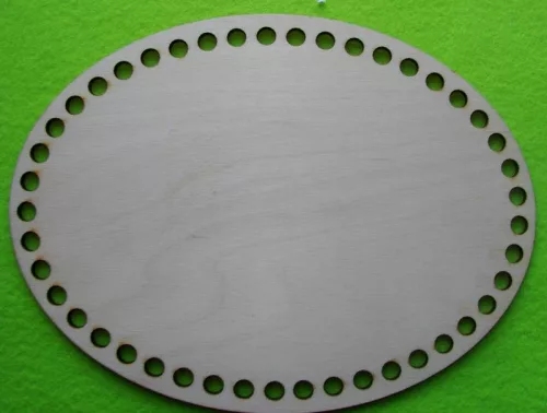 20x15cm Horgolható Natúr,nyír rétegelt lemez ovál tábla 1 db 