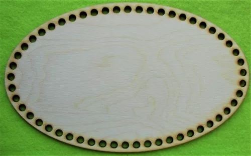 25x15cm  Horgolható Natúr,nyír rétegelt lemez ovál tábla 1 db 