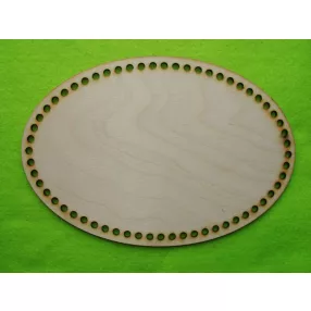   25x17mm Natúr,nyír rétegelt lemez Ovális horgolható fa alap 6mm lyukkal 	1db	